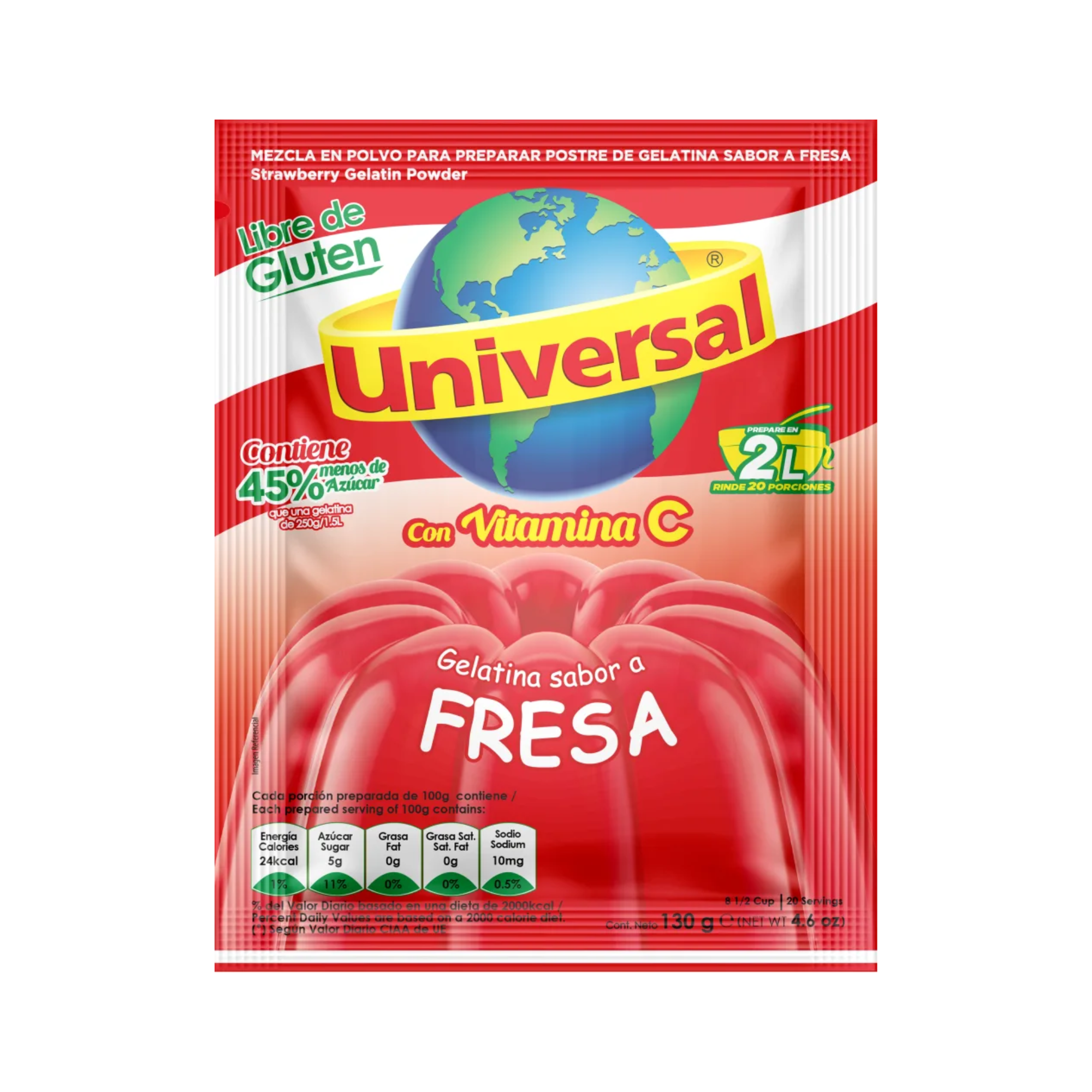 Strawberry Gelatin Powder Universal (Gelatina de fresa) 150g